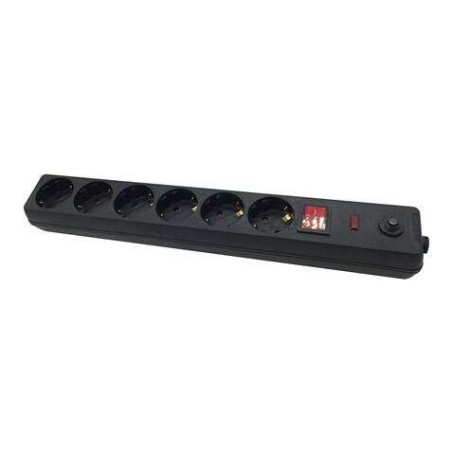 Power Strip - 6 Schuko Sockets - Overload Protection - 1.50m Cable